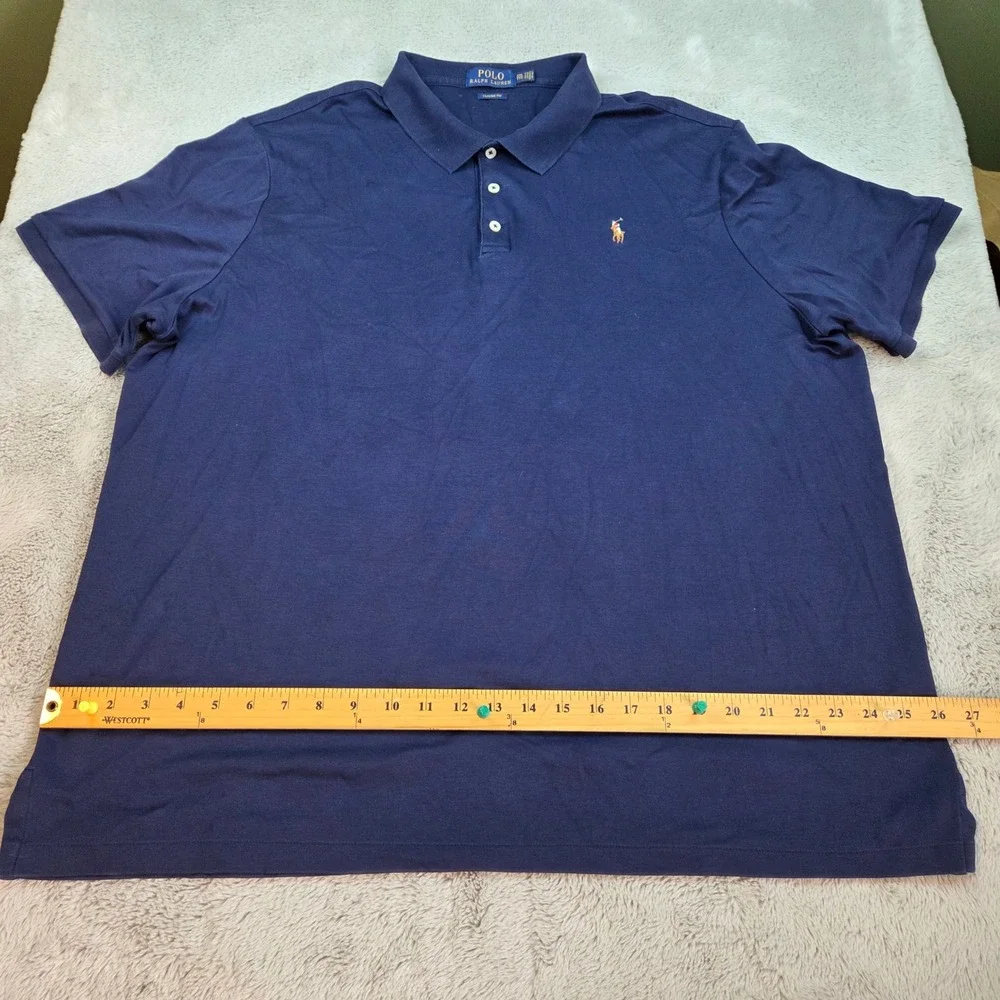 Polo Ralph Lauren Polo Shirt Mens XXL Classic Fit Short Sleeve Flesh Pony Navy